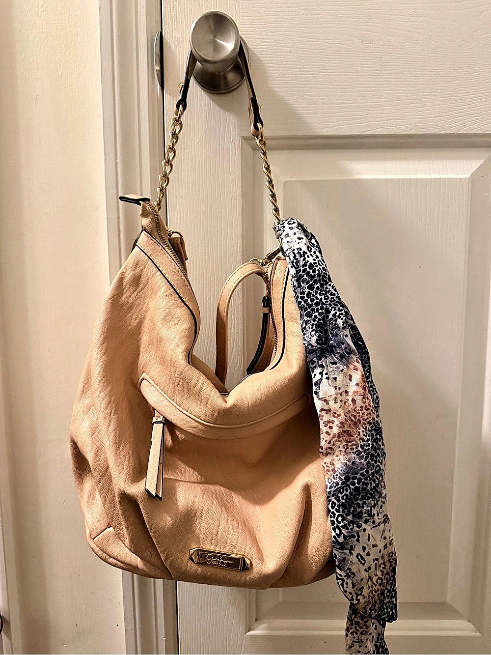 Jessica Simpson Pink Hobo Bag with Gold-Tone Hardware